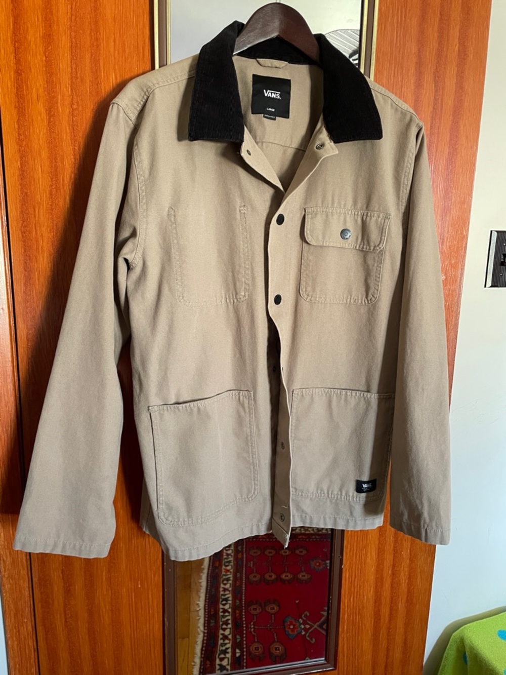 Vans Tan Canvas Chore Jacket with Black Corduroy Collar